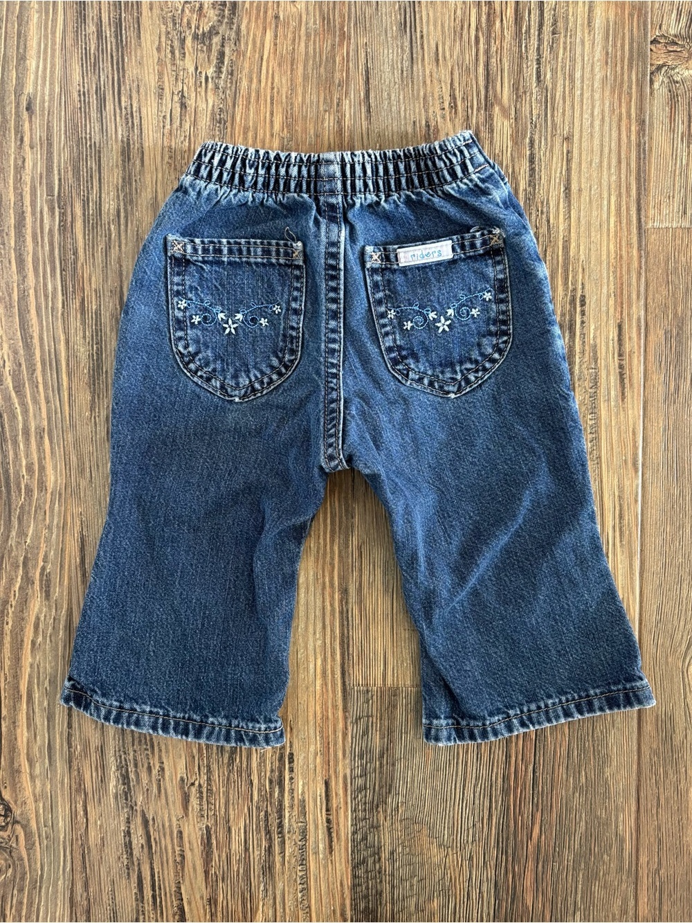 Vtg Riders by Lee Blue Denim Jeans Baby Size 12 Months Embroidered